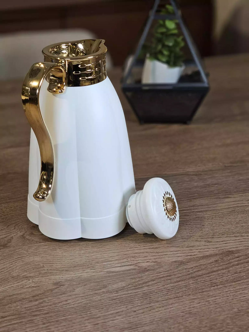 TREND HOME Thermos chic blanc doré