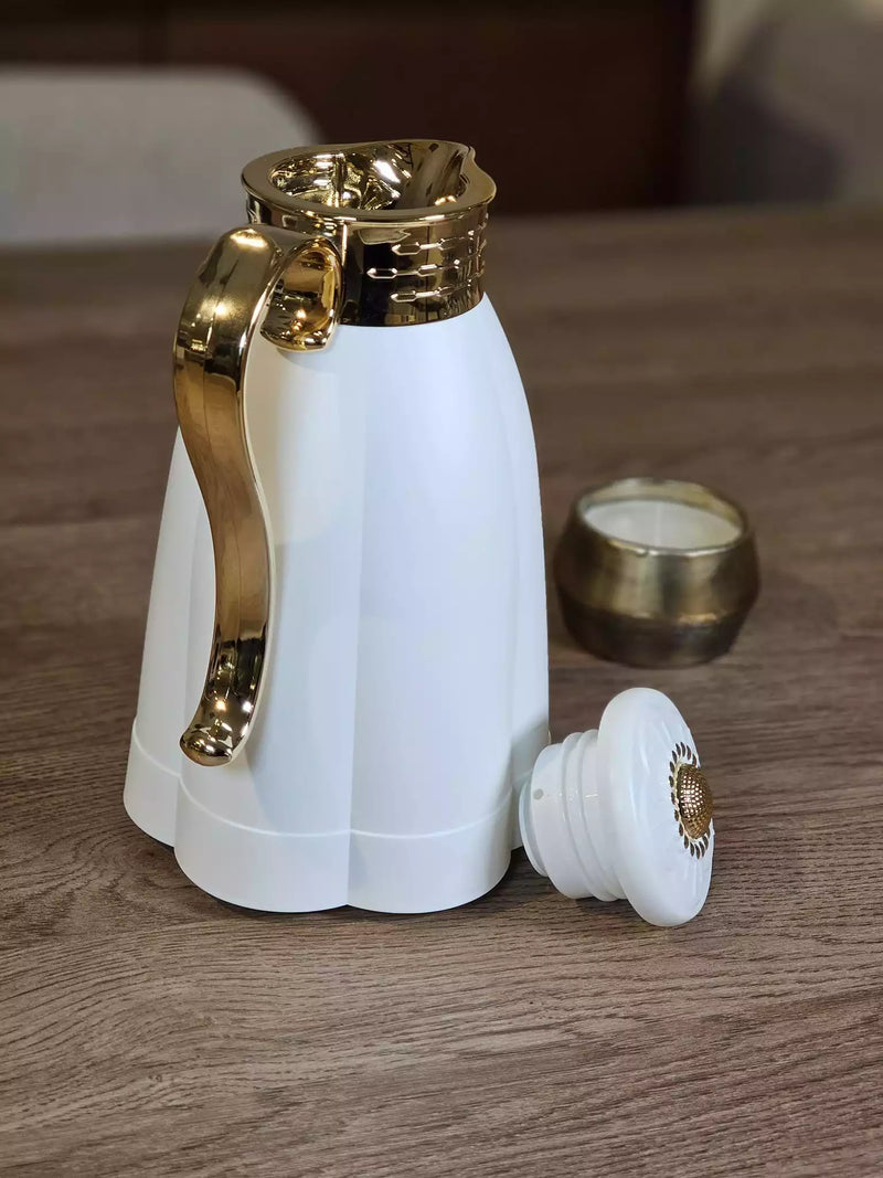 TREND HOME Thermos chic blanc doré