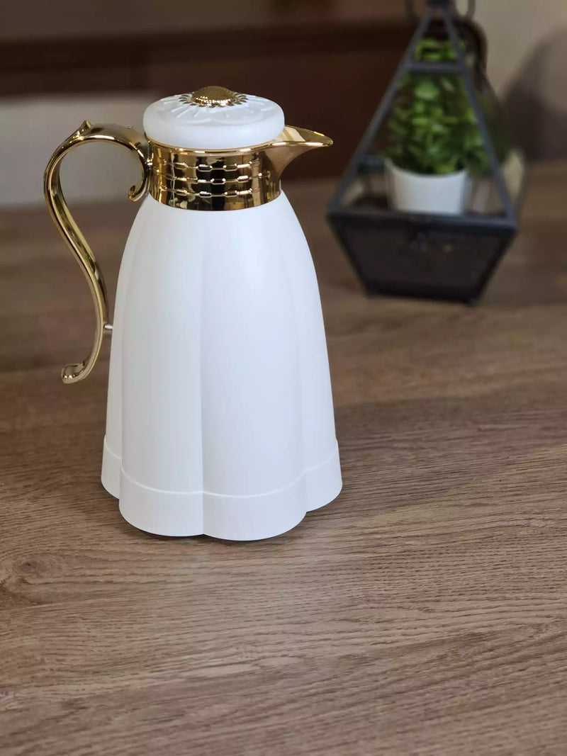 TREND HOME Thermos chic blanc doré