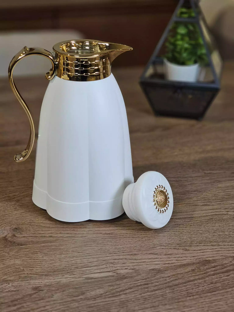 TREND HOME Thermos chic blanc doré