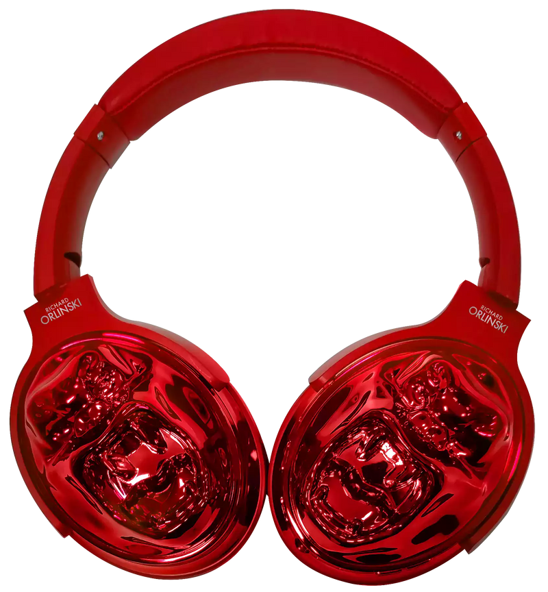 Casque Bluetooth KONG sans fil rouge chrome métallisé by Richard ORLINSKI - Bella Home