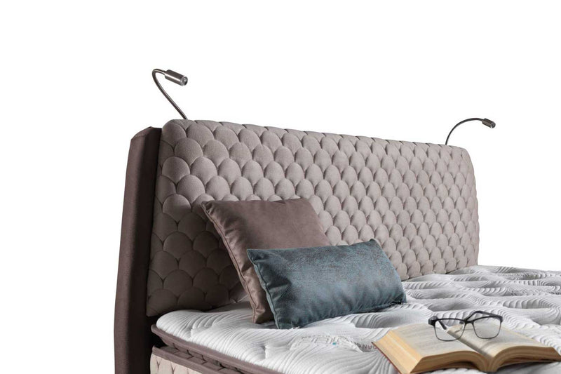 BAMBI BORJEN Lit coffre, Tête de lit et Matelas au Bore Minéral Extra Comfort - Bella Home