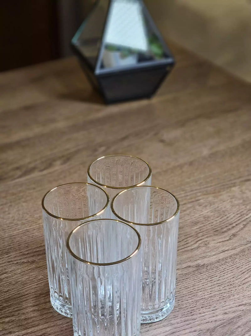 TREND HOME ROYAL GLASS Lot de 4 verres long gold