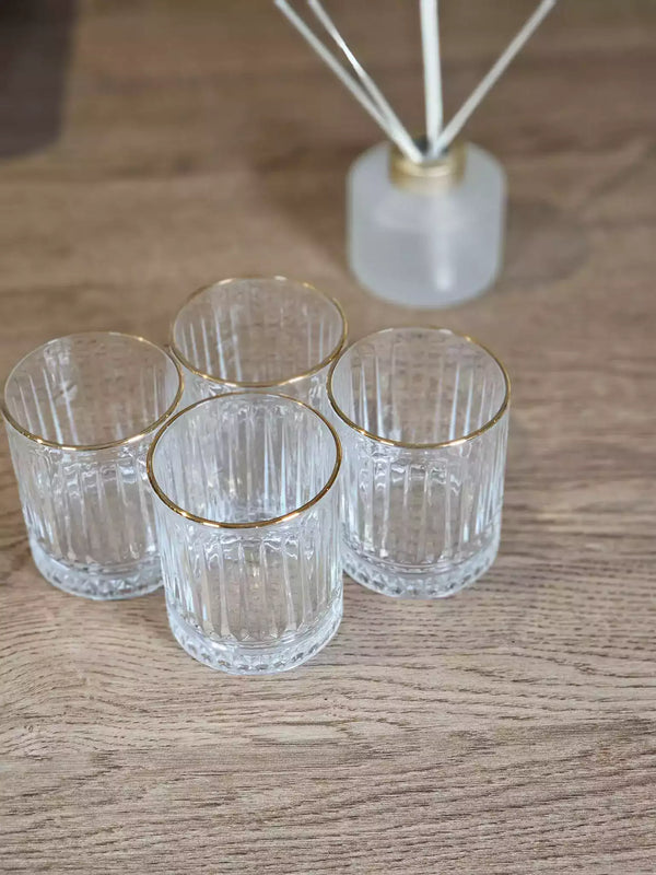 TREND HOME ROYAL GLASS Lot de 4 verres gold