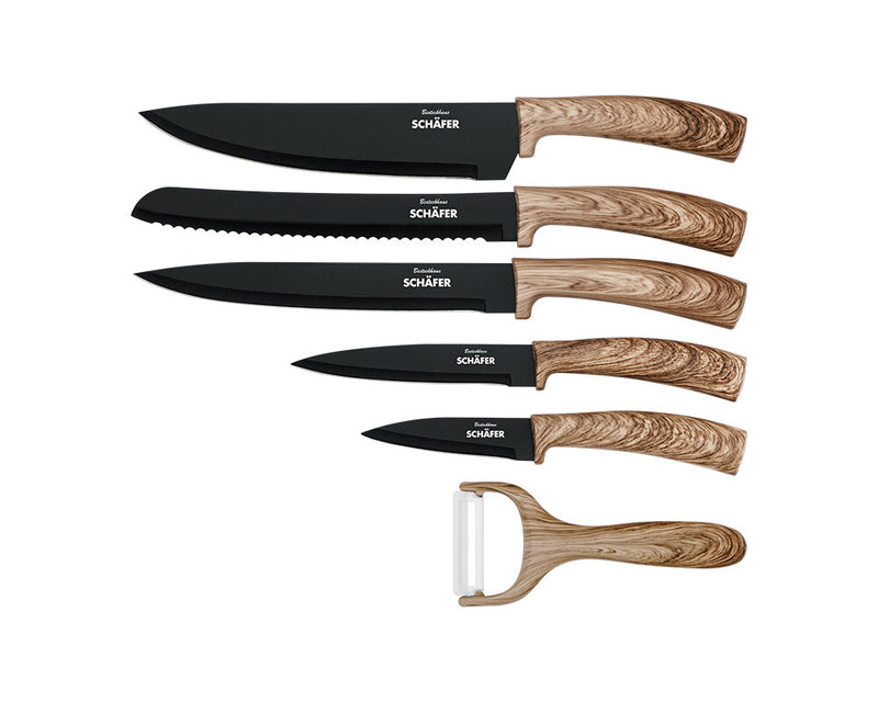 SCHÄFER MAPLE WOOD Set de couteaux 6 pièces SCHÄFER MAPLE WOOD Bıçak seti 6 parça  SCHÄFER MAPLE WOOD 6-tlg. Messer-Set 