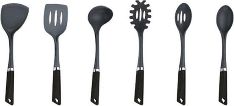 MICHELINO Set d'ustensiles de cuisine avec support 7 pièces noir MICHELINO Standlı mutfak gereçleri seti 7 parça siyah MICHELINO Küchenhelfer-Set mit Halterung 7-teilig  Schwarz