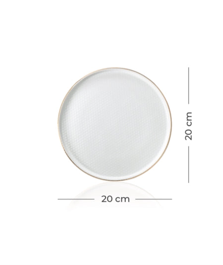 ACAR NORDIC PURE WHITE ISTANBUL Lot de 6 Assiettes à Dessert de 20 cm - Bella Home