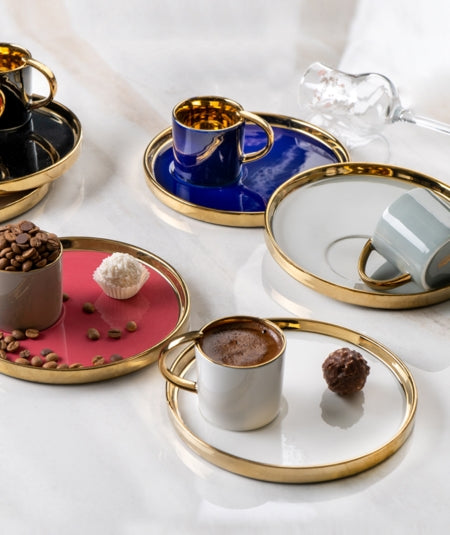 ACAR ARES   Set de 6 tasses à café en porcelaine ACAR ARES  6lı Porselen kahve fincan takımı ACAR ARES  6-teiliges Porzellan-Kaffeetassen-Set