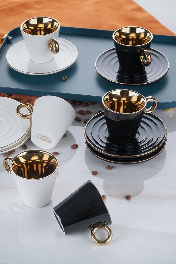 ACAR LÉONIE Set de 6 tasses à café en porcelaine Leonie 6lı Porselen Kahve Fincanı Takımı ACAR LEONIE Set von 6 Porzellan Kaffeetassen