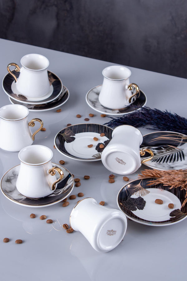 ACAR BOTANICAL Set de 6 tasses à café en porcelaine ACAR BOTANICAL 6lı Porselen  Kahve Fincan Takımı ACAR BOTANICAL Set aus 6 kaffee-tassen porzellan