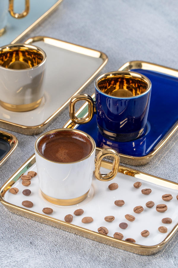 ACAR LORENZO Set de tasses à café en porcelaine 6 personnes 12 pièces