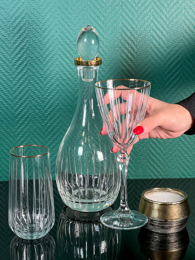 ACAR AQUA COLLECTION GOLD Set de verres avec carafe 25 pièces