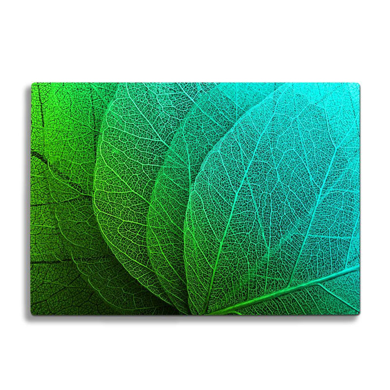 BELLART -  Feuilles vertes - Planche à découper en verre à impression UV 35x25 cm - Yesil Yapraklar - UV Baski Cam Kesme Tahtasi