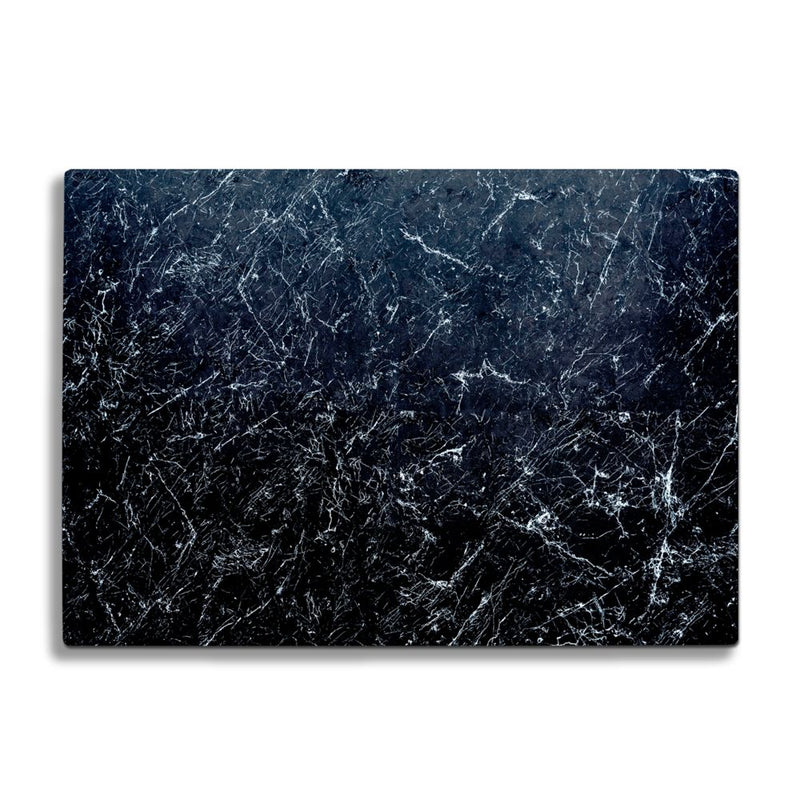 BELLART - Schwarzer Marmor - Glasschneidebrett mit UV-Druck 35x25cm