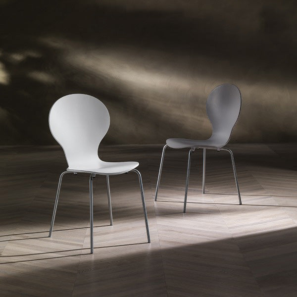 Set de 6 Chaises Moderne de salon, séjour et salle à manger Noir - pieds Chrome