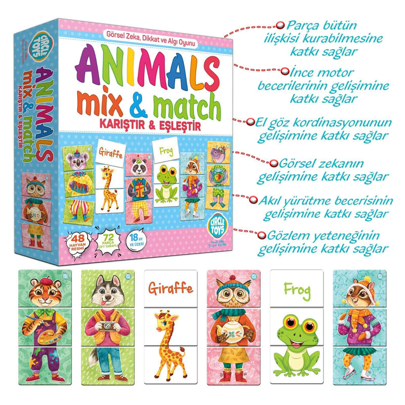 Jeu Mix & Match version Animaux Animals Mix & Match Spiel Mix & Match Tier version