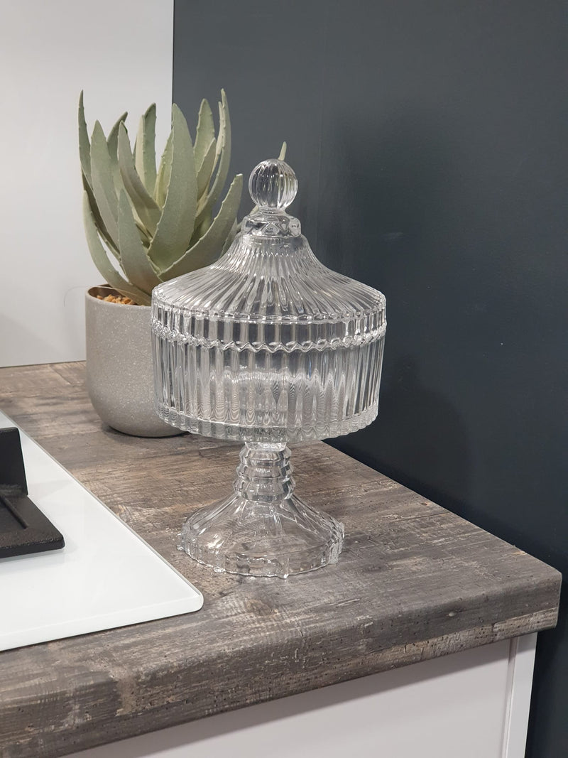 Süßigkeitenschale aus Glas mit Deckel