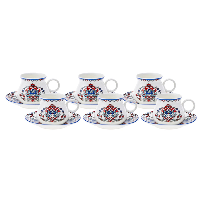 KARACA HATTAT Set de tasses à café 12 pièces 6 personnes KARACA HATTAT Kahve fincan takımı 12 parça 6 kişilik KARACA HATTAT Set Kaffeetassen 12-teilig 6 Personen