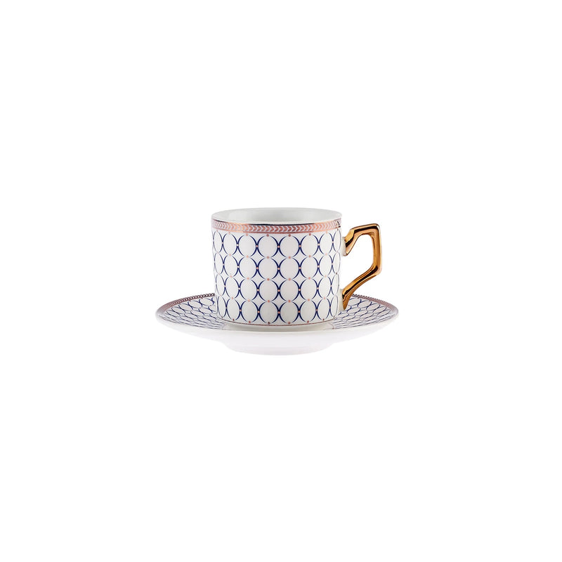 KARACA JOLLY BLUE RING Set de tasses à café 12 pièces 6 personnes KARACA JOLLY BLUE RING Kahve fincan takımı 12 parça 6 kişilik KARACA JOLLY BLUE RING 12-teiliges Kaffeetassenset 6 Personen