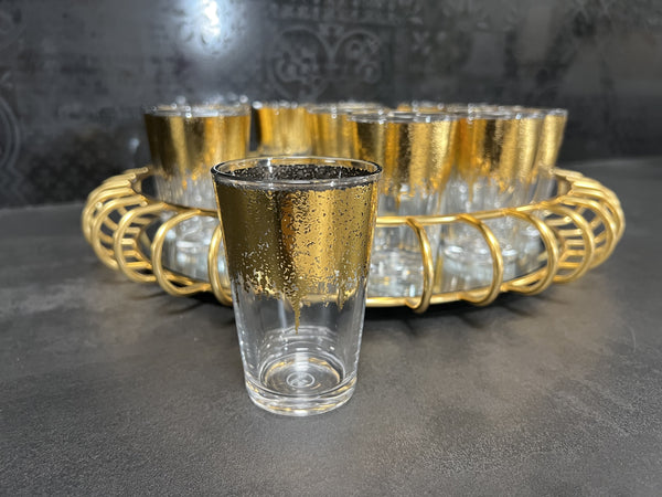 Bella Home Lot de 12 verres à thé doré 12'li altın çay bardağı seti