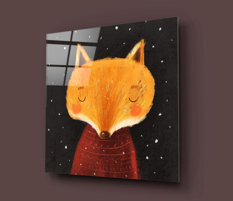 Tableau en verre - Renard mignon - Cam tablo - Sevimli tilki - Glasbild - Süsser Fuchs