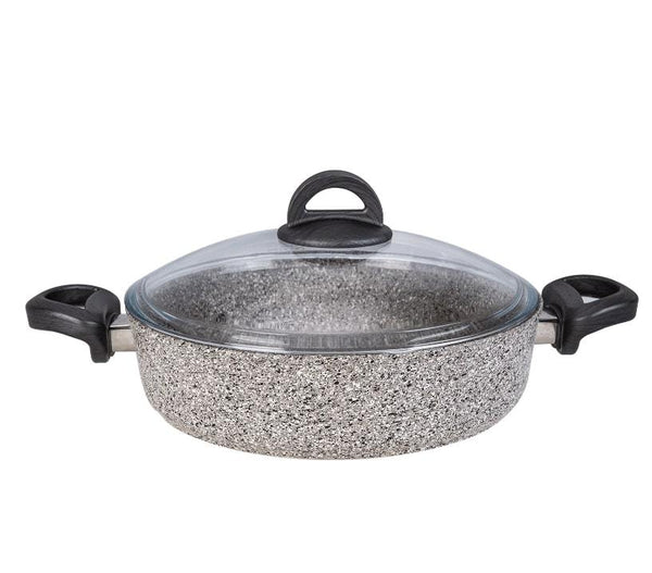 KARACA DARK SILVER BIO Granite casserole peu profonde 26 cm - Bella-Home: art de la table, verrerie, trousseau de mariée, décoration