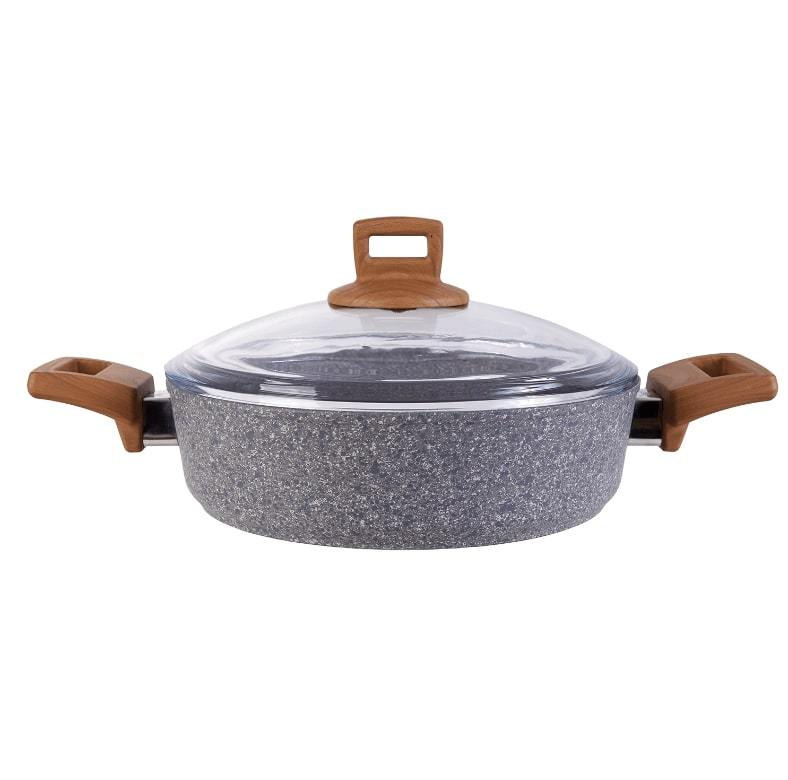 KARACA SILVER STONE Granite casserole peu profonde induction 24 cm - Bella-Home: art de la table, verrerie, trousseau de mariée, décoration