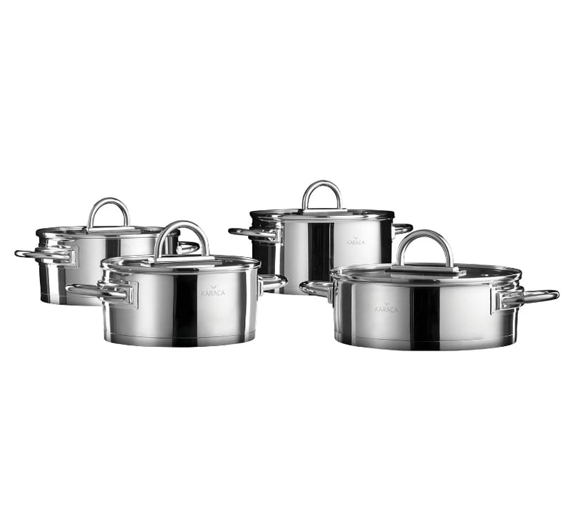 KARACA POWER STEEL KANSAI Batterie de cuisine 8 pièces - PowerSteel 316 Çelik 8 Parça Tencere Seti