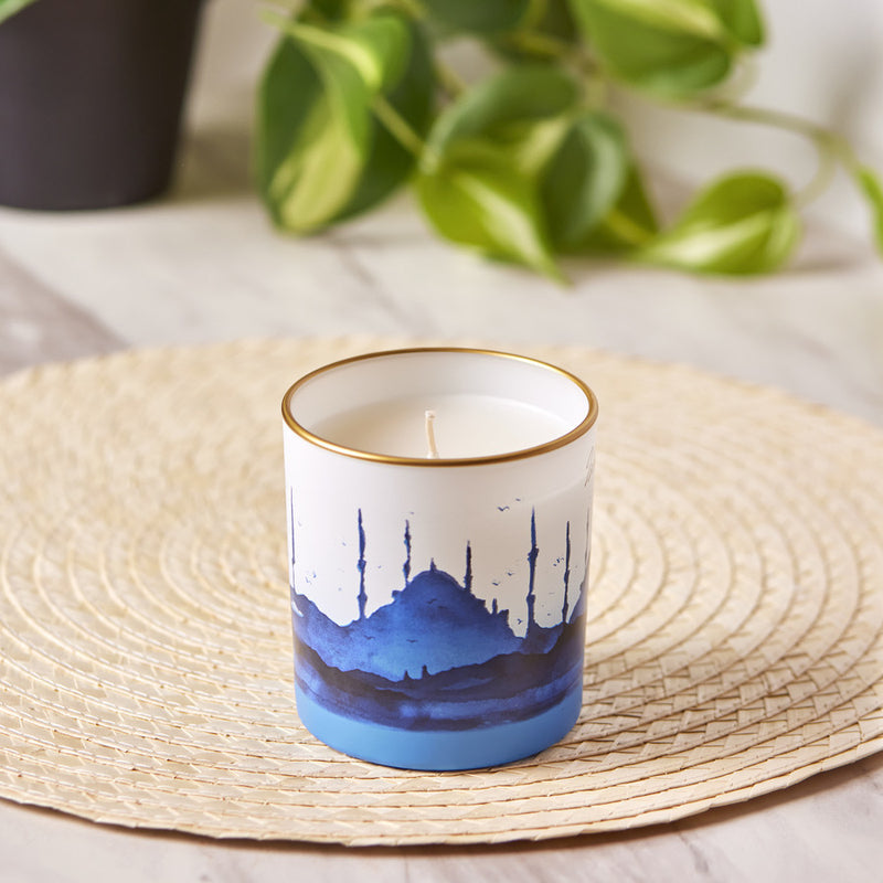 KARACA İSTANBUL  Bougeoir parfumé  8,5 x 9,5 cm - İstanbul Desen Mumlukta Kokulu Mum 8,5x9,5 cm