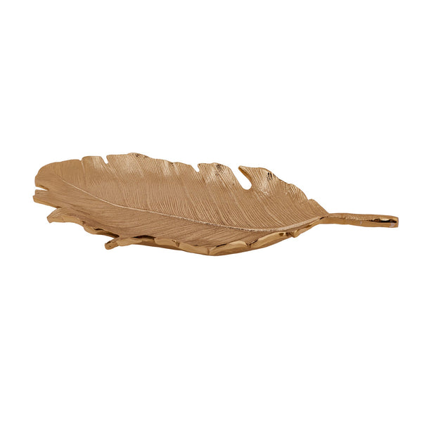 KARACA HOME LEAF Plume décorative gold 40x19 cm - Dekoratif yaprak tabak