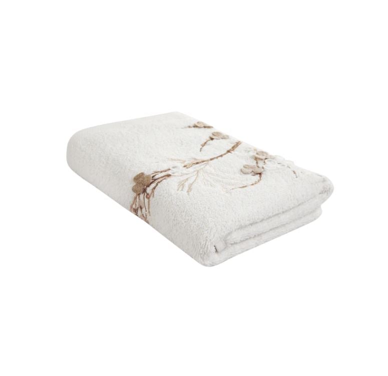 KARACA HOME LENNY Lot de 4 serviettes brodées beige-blanc cassé - bej-offwhiteE 4 Parça Nakışlı Havlu Seti