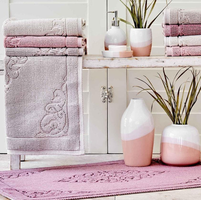  KARACA HOME MILLY Set de tapis de bain pourpre 2 pièces - Bella-Home: art de la table, verrerie, trousseau de mariée, décoration