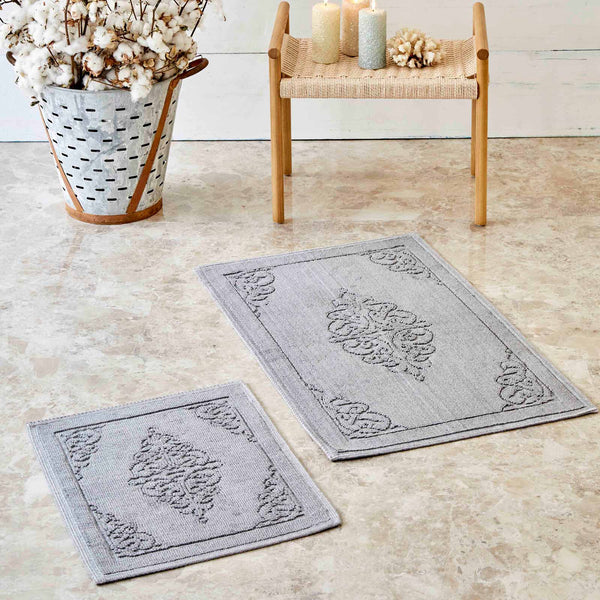 KARACA HOME MILLY Set de tapis de bain gris 2 pièces - Milly Gri 2li Paspas Set