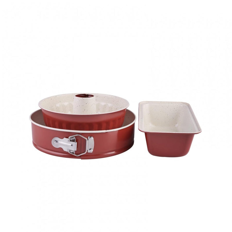 KARACA RETRO Set de 3 moules à cake rouge