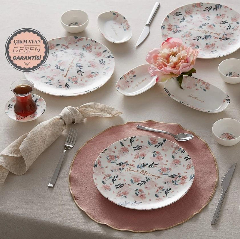 KARACA LOVELY PINK Service de table petit-déjeuner 26 pièces 6 personnes - Kahvalti seti 26 parça 6 kisilik