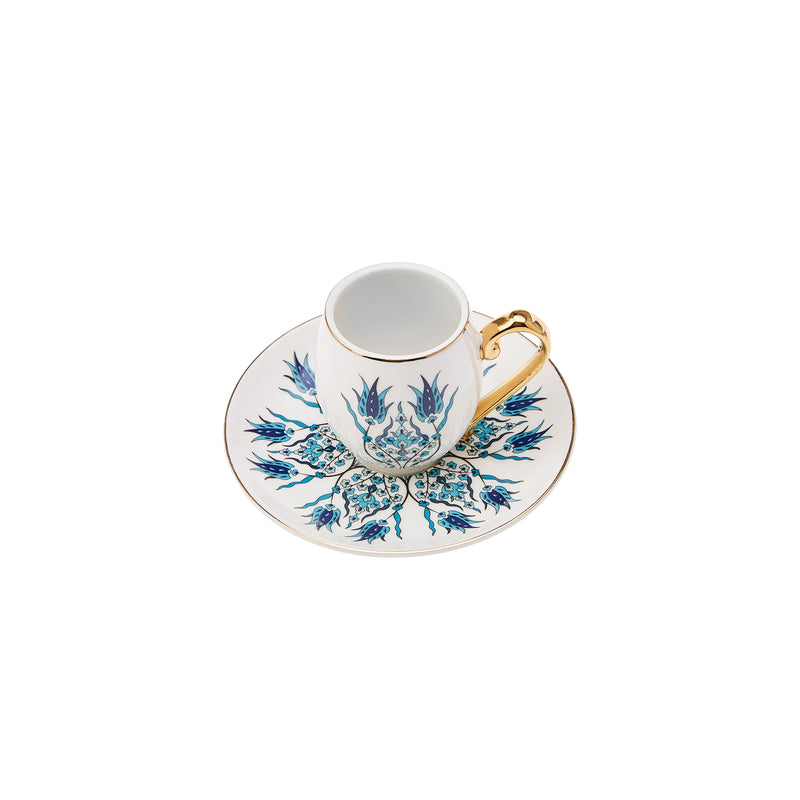 KARACA IZNIK Set tasses à café 12 pièces 6 personnes - Kahve fincan takımı 12 parça 6 kişilik