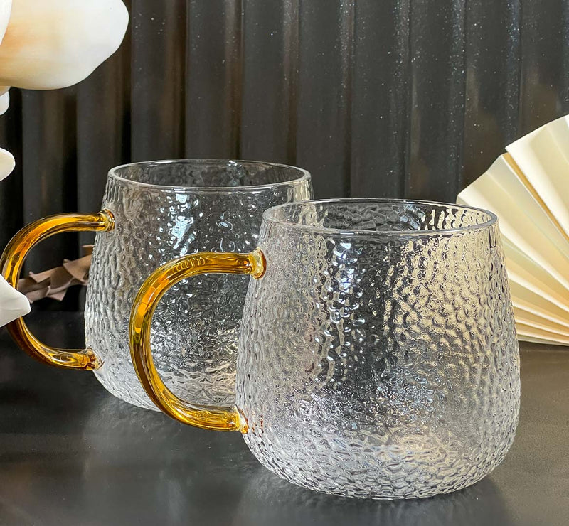 KARACA PETEK Lot de 2 Mugs en verre borosilicate 400 ml