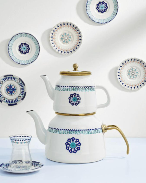 KARACA SERIE MAI SELÇUKLU théière en émail - Bella-Home: art de la table, verrerie, trousseau de mariée, décoration