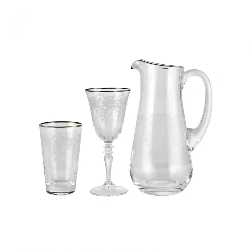 KARACA ELEGANT LACE PLATİN Set de verres 25 pièces 12 personnes Parça kişilik bardak seti