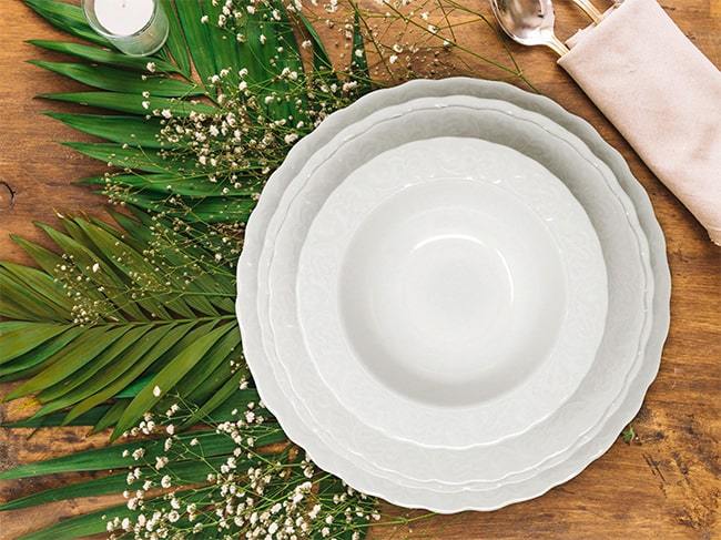 KUTAHYA PORCELAINE BONE AMORE IREM service de table 6 personnes 24 pièces - 24 Parca 6 kisilik yemek takimi