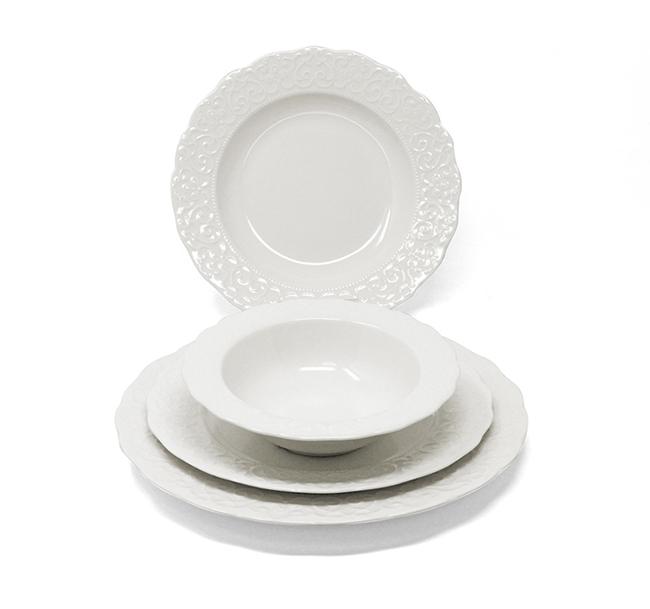 KUTAHYA PORCELAINE BONE AMORE IREM service de table 6 personnes 24 pièces - 24 Parca 6 kisilik yemek takimi