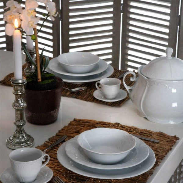 KUTAHYA PORCELAINE CAPRICE parca yemek takimi Service de table crème 12 personnes 83 pièces