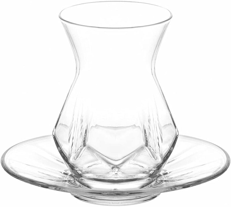 LAV ALYA Set de verres à thé 6 personnes 12 pièces - Design moderne - 12 Parça Modern Tasarım Çay Seti