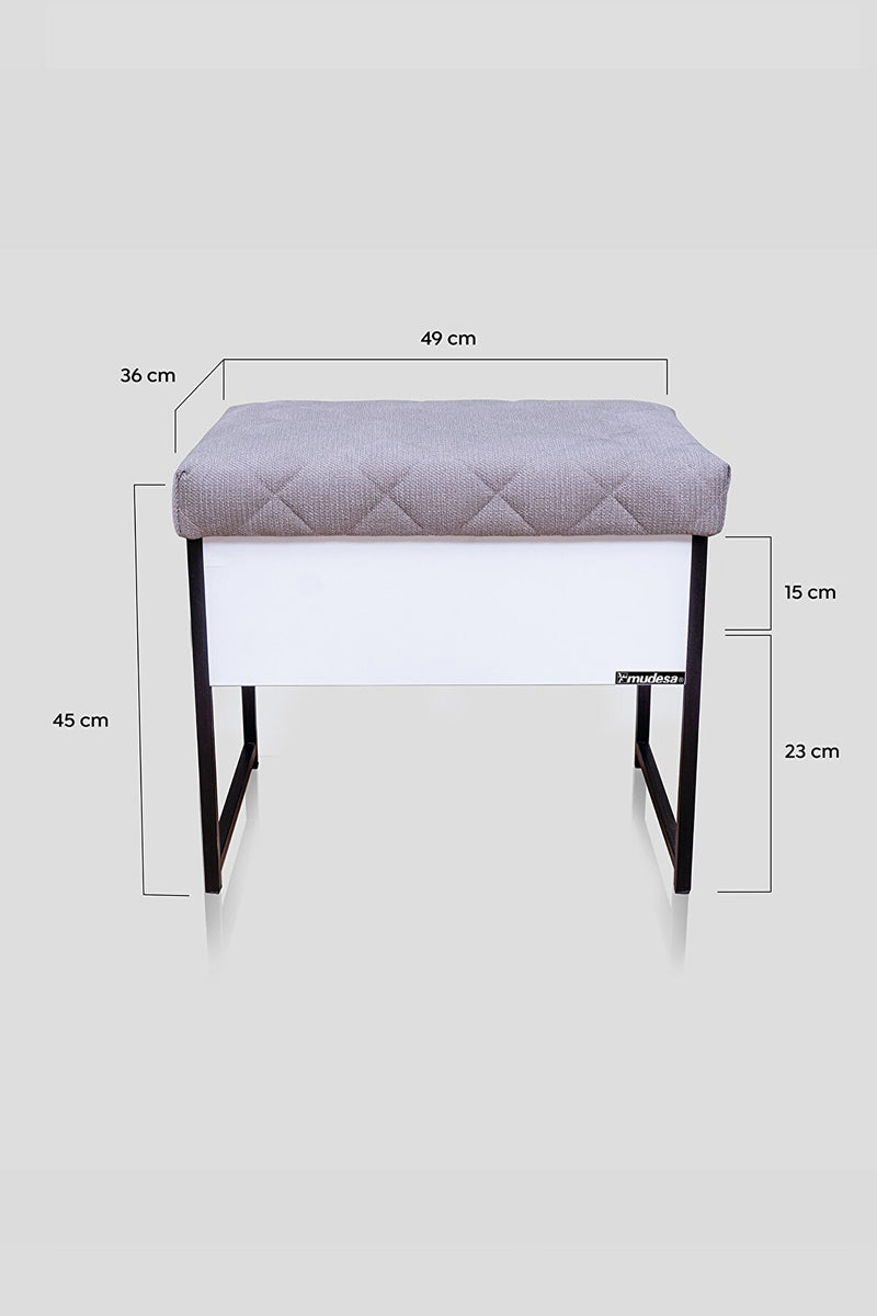 MUDESA Banquette à chaussure avec coffre noir et blanc