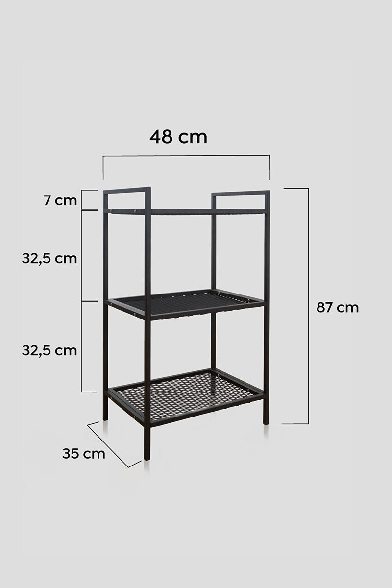 MUDESA Étagère noire décorative et polyvalent à 3 étages en métal