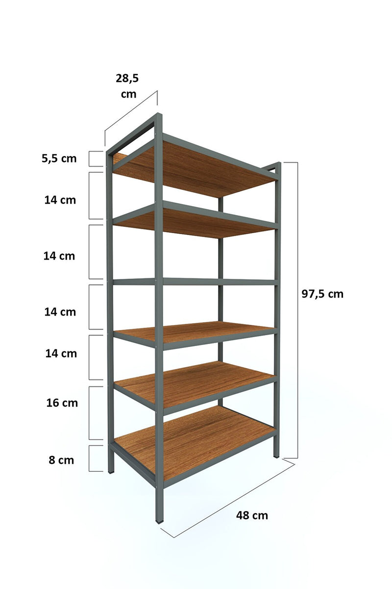 MUDESA Étagère à chaussures à 6 étages en métal et bois