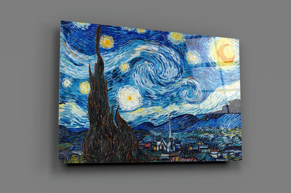 Tableau en verre - Van Gogh "Starry Night" - "La Nuit étoilée"