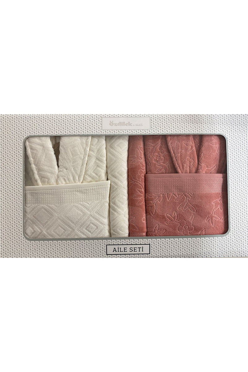 ÖZDILEK PASTORAL Set de bain pour 2 peronnes crème - rose ÖZDILEK PASTORAL  Aile banyo seti krem - pembe ÖZDILEK PASTORAL Badeset für 2 Personen creme - rosa