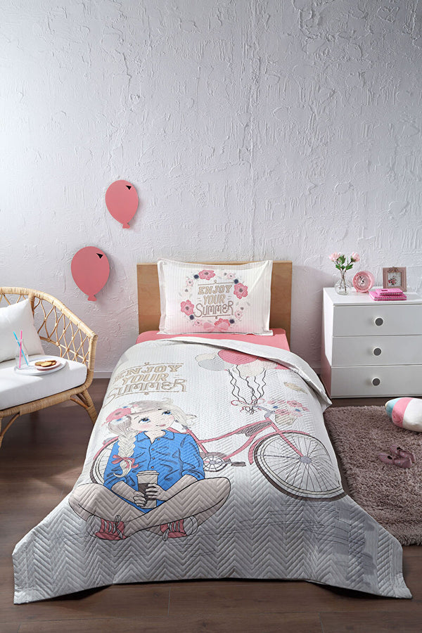 ÖZDILEK ENJOY Parure de lit avec housse en tissu matelassé 1 personne 4 saisons   ÖZDILEK ENJOY Tek kişilik Kapitoneli nevresim takımı 4 mevsimlik ÖZDILEK ENJOY Bettwäsche-Set mit gestepptem Stoffbezug 1 Person 4 Jahreszeiten. 