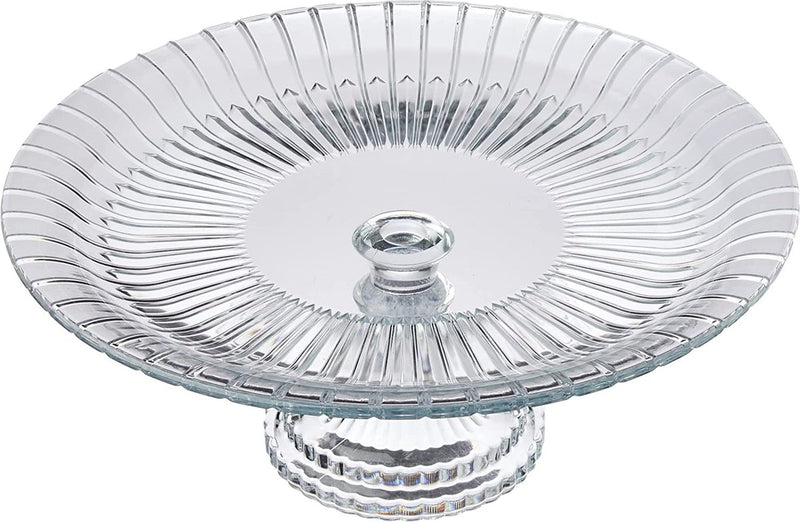 PAŞABAHÇE GLAMOUR Présentoir à gâteau rond à pied et en cristal 31,8 cm - Servierplatte 318mm - Ayaklı Yuvarlak Kristal Servis Tabağı